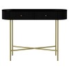 Enzo Groove Detail 2 Drawer Dressing Table in Black and Gold - Art Deco Style