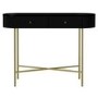 Enzo Groove Detail 2 Drawer Dressing Table in Black and Gold - Art Deco Style