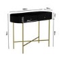 Enzo Groove Detail 2 Drawer Dressing Table in Black and Gold - Art Deco Style