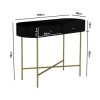 Enzo Groove Detail 2 Drawer Dressing Table in Black and Gold - Art Deco Style