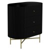 Curved Black Art Deco Chest of 3 Drawers - Enzo