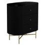 Curved Black Art Deco Chest of 3 Drawers - Enzo