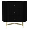 Curved Black Art Deco Chest of 3 Drawers - Enzo