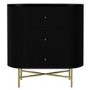 Curved Black Art Deco Chest of 3 Drawers - Enzo