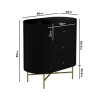 Curved Black Art Deco Chest of 3 Drawers - Enzo