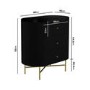 Curved Black Art Deco Chest of 3 Drawers - Enzo
