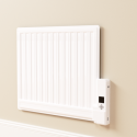 EORW600LED electriQ 600W Slim Wall Mounted Oil Filled Radiator H550xW720mm  Weekly Timer - White