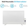 electriQ Wall Mounted Oil Filled Radiator - White