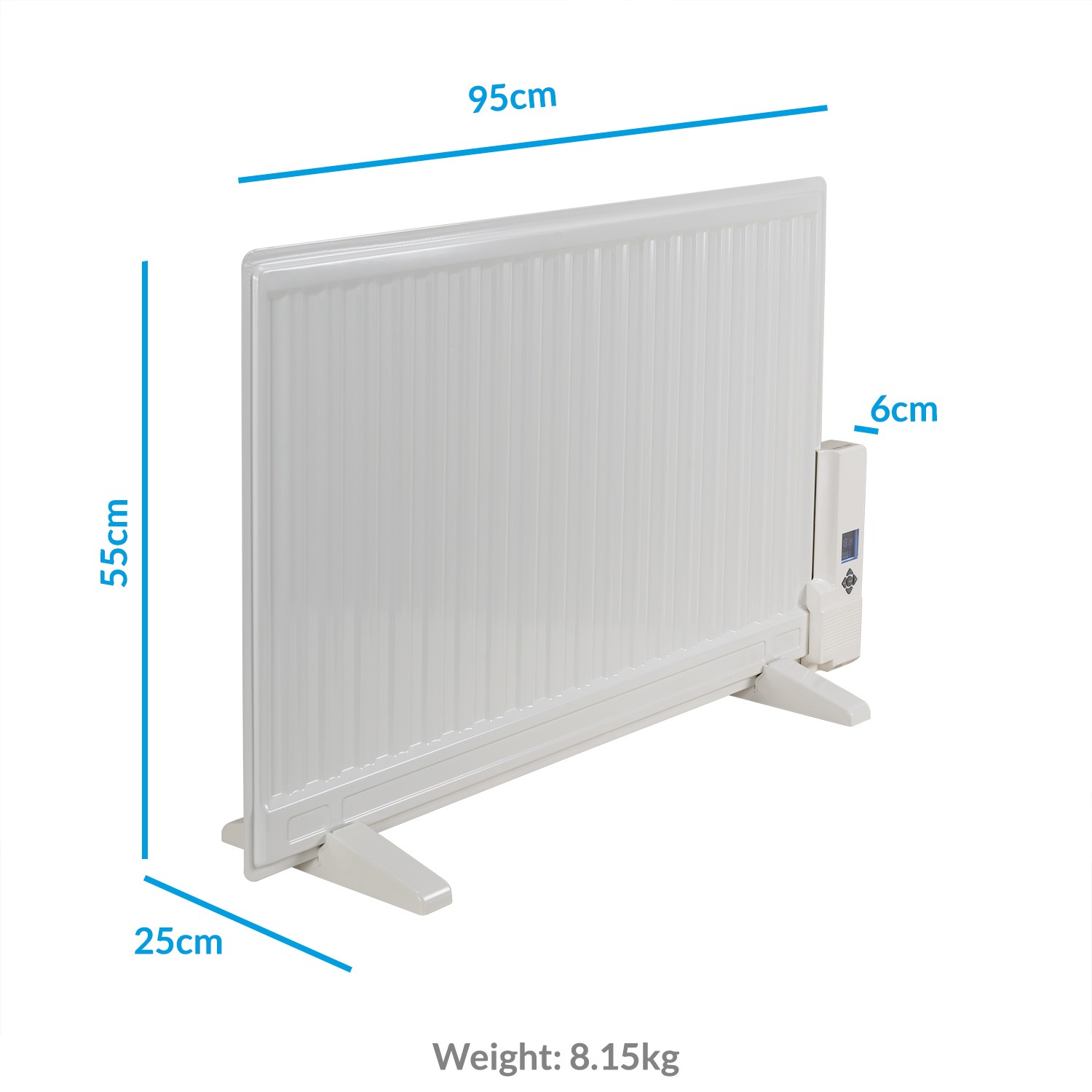 Electric Radiator electriQ 800W Slim Wall Mounted Oil Filled Radiator - White ...