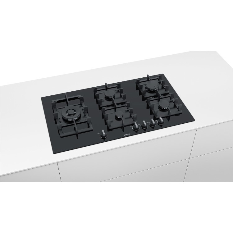 Refurbished Siemens iQ500 EP9A6SB90 90cm 5 Burner Gas-on-glass Hob Black