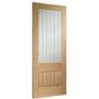 Suffolk Essential 2XG Pre-Finished Internal Oak Door with Clear Etched Glass - 2032 x 813 x 35 mm, Pre-Finished