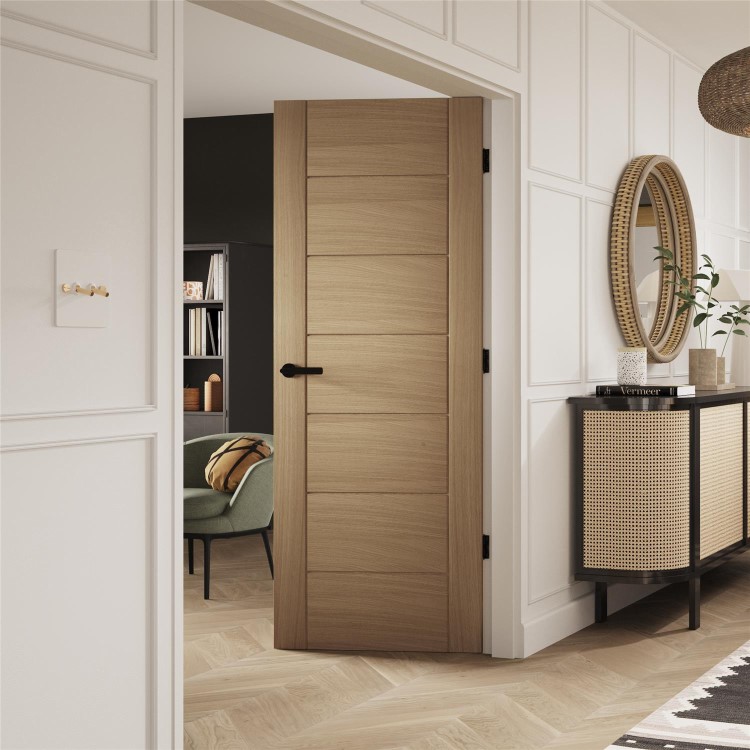 Internal Oak FD30 Fire Door - Pre-Finished - 2032 x 813 x 44mm - Palermo Essential - XL Joinery