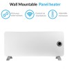 electriQ 2000W Wall Mountable Convector Panel Heater - H430xW920 - White / Silver