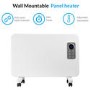 electriQ 1000W Slim Wall Mountable Panel Heater with Thermostat and Weekly Timer - Bathroom Safe