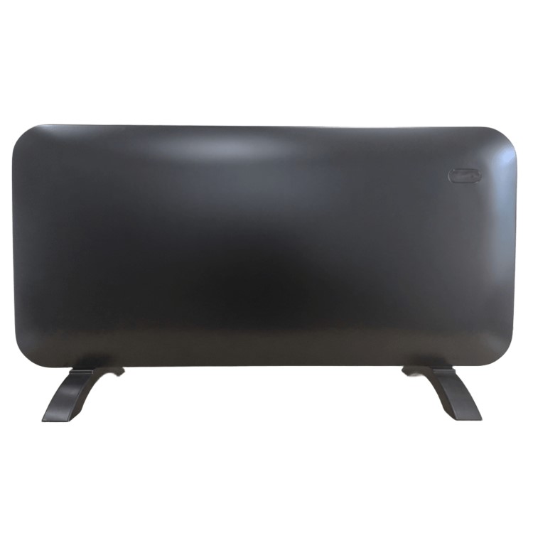 GRADE A1 - electriQ 2000W Smart Electric Designer Metal Panel Heater - Wall Mountable & Bathroom Safe - Black