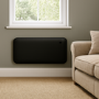 electriQ 2000W Smart Electric Designer Metal Panel Heater - Wall Mountable & Bathroom Safe - Black