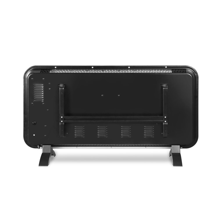 GRADE A1 - electriQ 2000W Smart Electric Designer Metal Panel Heater - Wall Mountable & Bathroom Safe - Black
