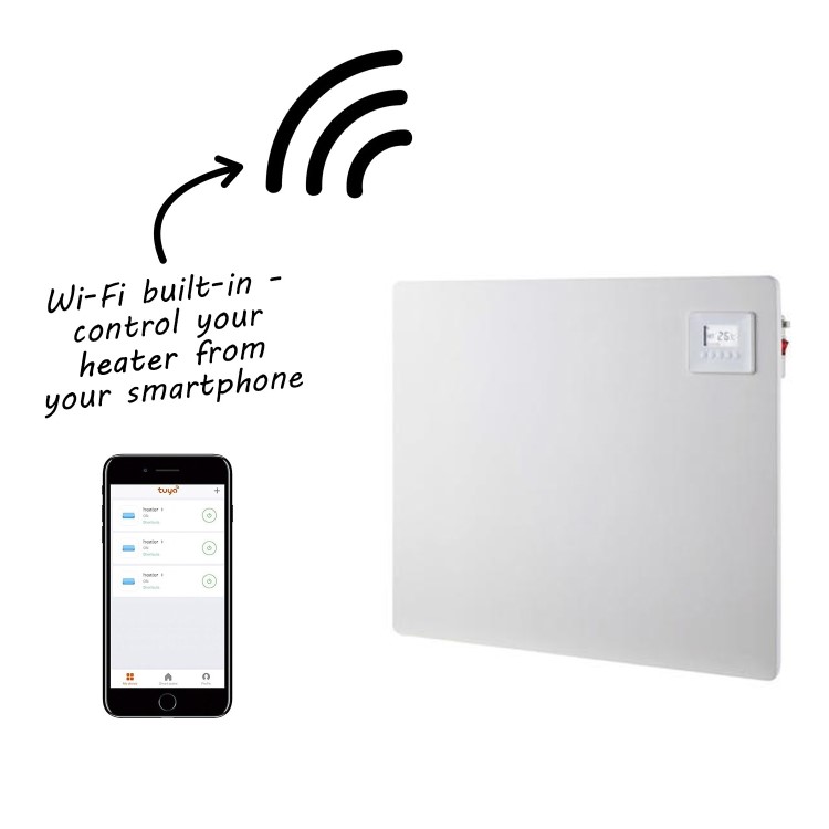 Refurbished electriQ Ultraslim Paintable 550W Wall Mountable Smart Panel Heater