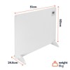 electriQ 550W Wall Mountable Convector Panel Heater H600xW800xD10 - White