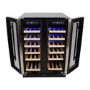 electriQ 36 Bottle Capacity Full Range Dual Zone Freestanding Wine Cooler - Stainless Steel
