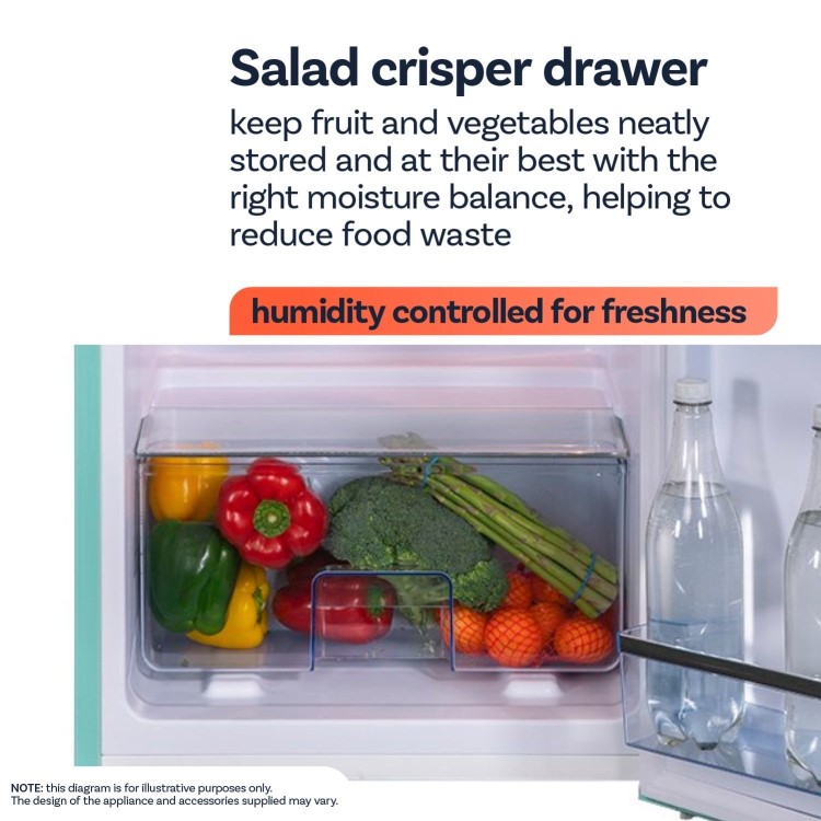 electriQ 244 Litre 60/40 Freestanding Fridge Freezer - Blue