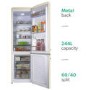 Refurbished electriQ 244 Litre 60/40 Retro Freestanding Fridge Freezer - Cream