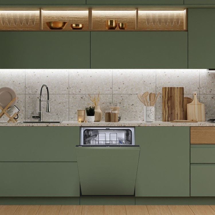 electriQ Series 2 Integrated Dishwasher - D-Rated Black control panel