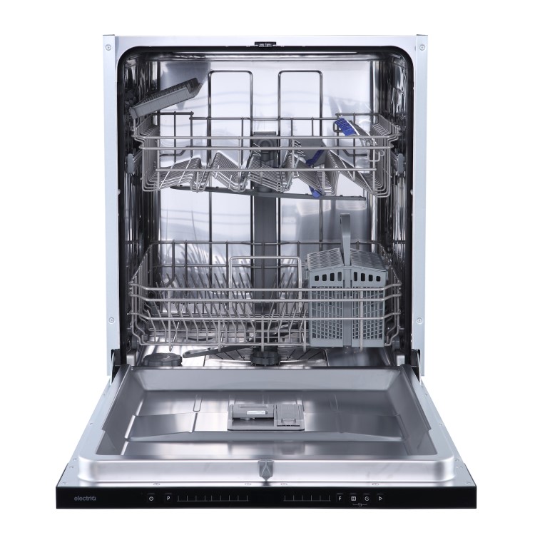 electriQ Series 2 Integrated Dishwasher - D-Rated Black control panel