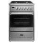 Refurbished electriQ EQ60RANGEPROSS 60cm Dual Fuel Mini Range Cooker Stainless Steel