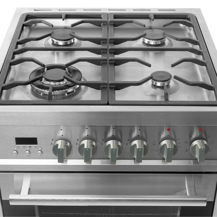 Refurbished electriQ EQ60RANGEPROSS 60cm Dual Fuel Mini Range Cooker Stainless Steel