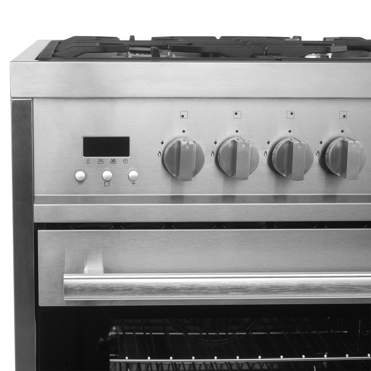 Refurbished electriQ EQ60RANGEPROSS 60cm Dual Fuel Mini Range Cooker Stainless Steel