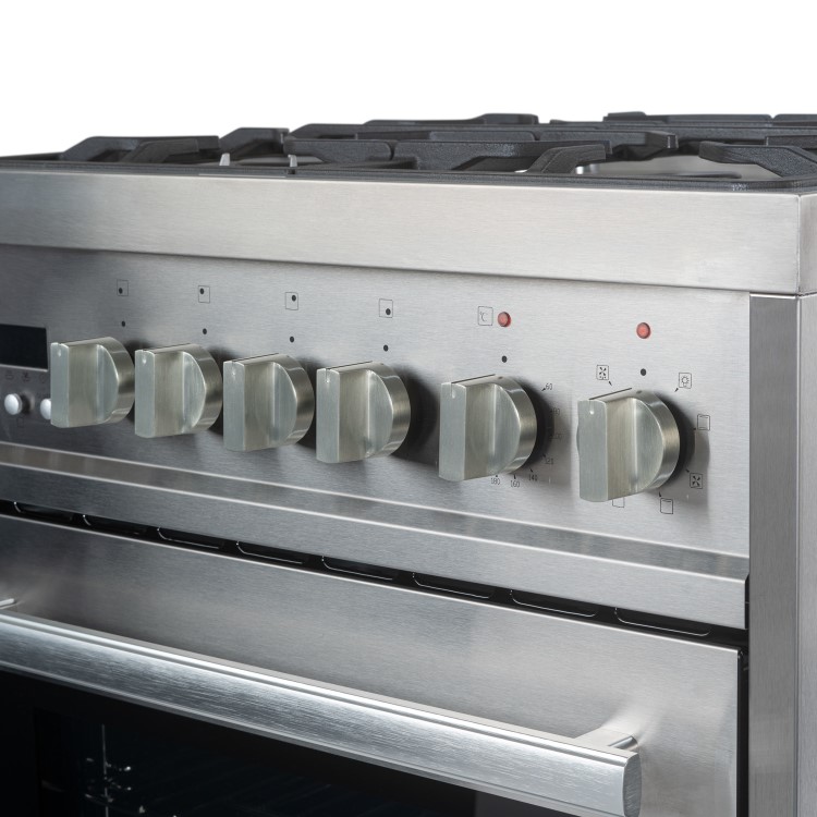 Refurbished electriQ EQ60RANGEPROSS 60cm Dual Fuel Mini Range Cooker Stainless Steel