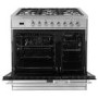 electriQ 90cm Dual Fuel Range Cooker - Mirror Finish Stainless Steel