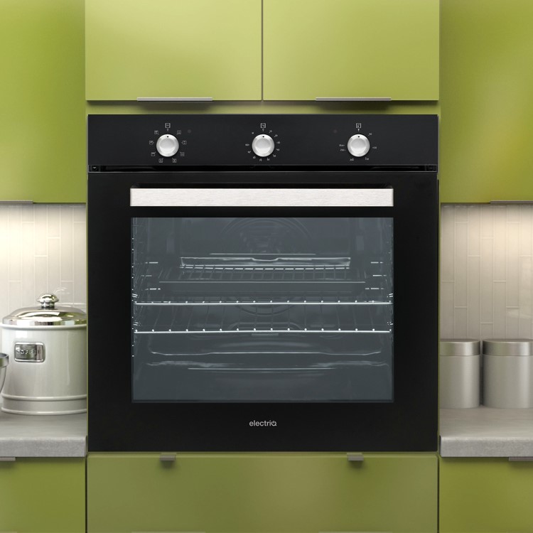 electriQ Plug In Fan Assisted Electric Single Oven - Black