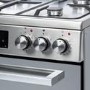 electriQ 60cm Double Oven Dual Fuel Cooker with Mirror Door