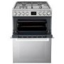electriQ 60cm Double Oven Dual Fuel Cooker with Mirror Door