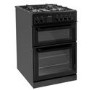 Refurbished electriQ EQDFC360BL 60cm Dual Fuel Cooker with Double Oven Black