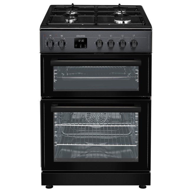 electriQ 60cm Dual Fuel Cooker - Charcoal Grey