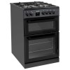 electriQ 60cm Dual Fuel Cooker - Charcoal Grey