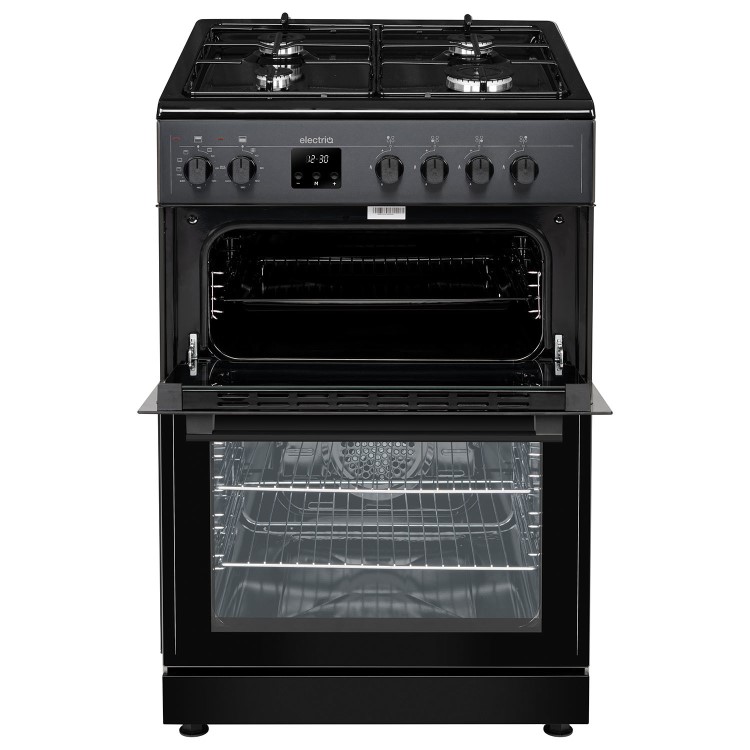 electriQ 60cm Dual Fuel Cooker - Charcoal Grey