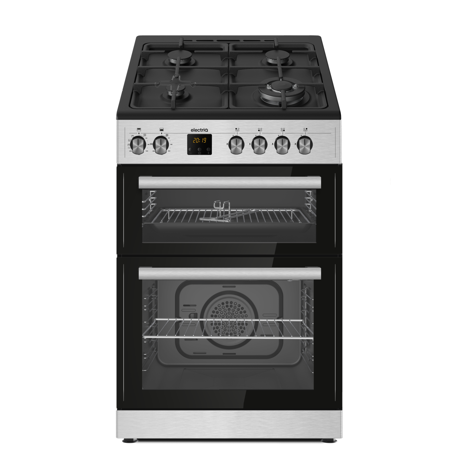 Refurbished electriQ EQDFC360SS 60cm Dual Fuel Cooker with Double Oven