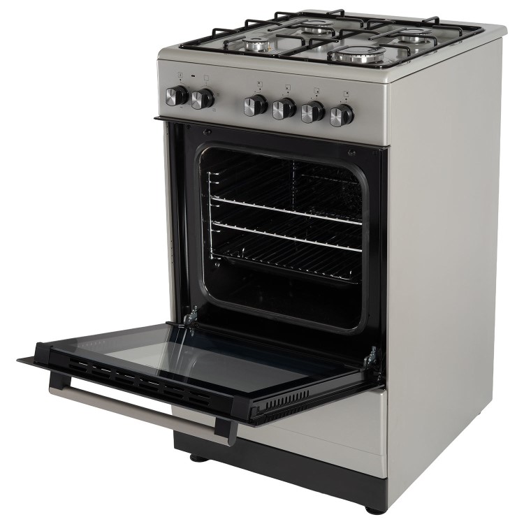 electriQ 50cm Dual Fuel Cooker - Silver
