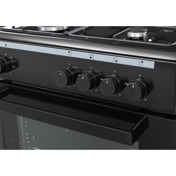 electriQ 60cm Dual Fuel Cooker - Black