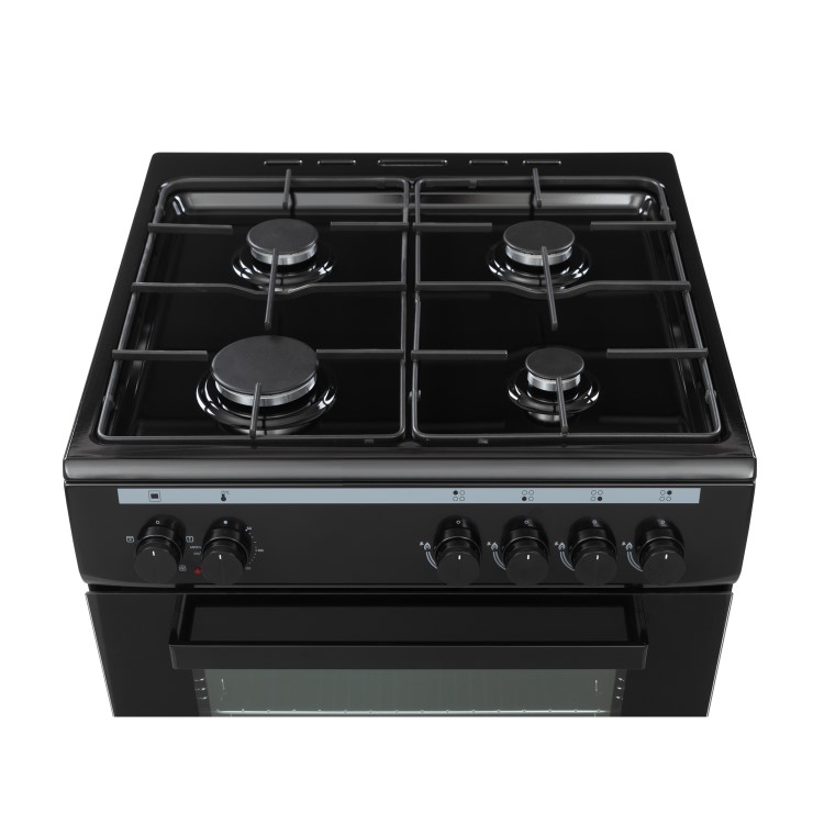 electriQ 60cm Dual Fuel Cooker - Black