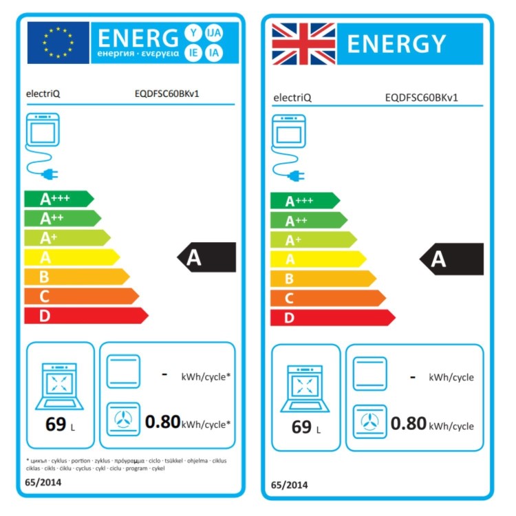 electriQ 60cm Dual Fuel Cooker - Black