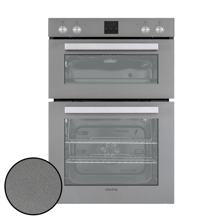 Refurbished electriQ EQDO1LG 60cm Double Built In Electric Oven Grey
