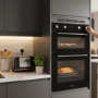 electriQ Built-In Electric Double Oven - Black