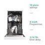Refurbished electriQ EQDW45WH 10 Place Slimline Freestanding Dishwasher White