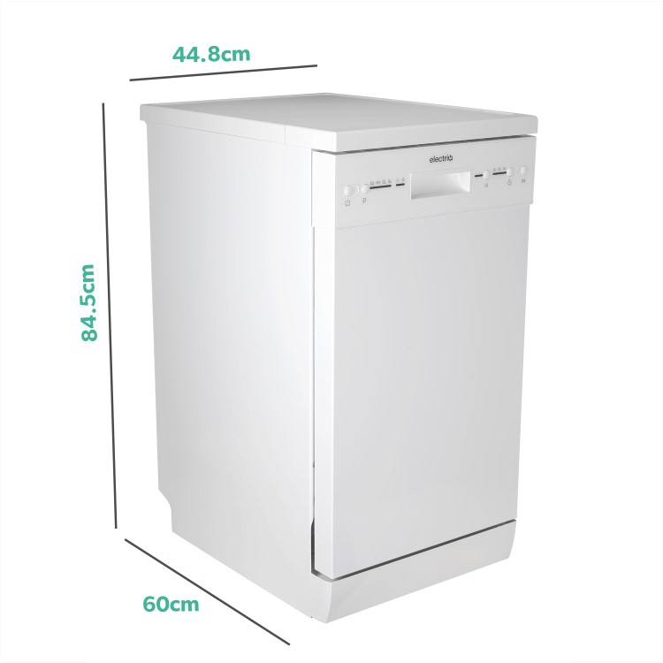 Refurbished electriQ EQDW45WH 10 Place Slimline Freestanding Dishwasher White