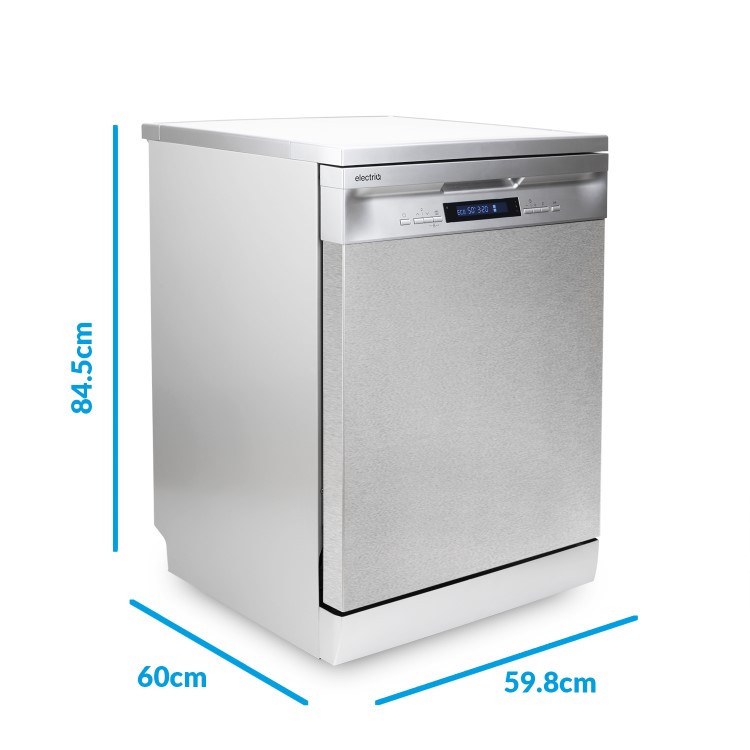Refurbished electriQ EQDW60SS 14 Place Freestanding Dishwasher Silver